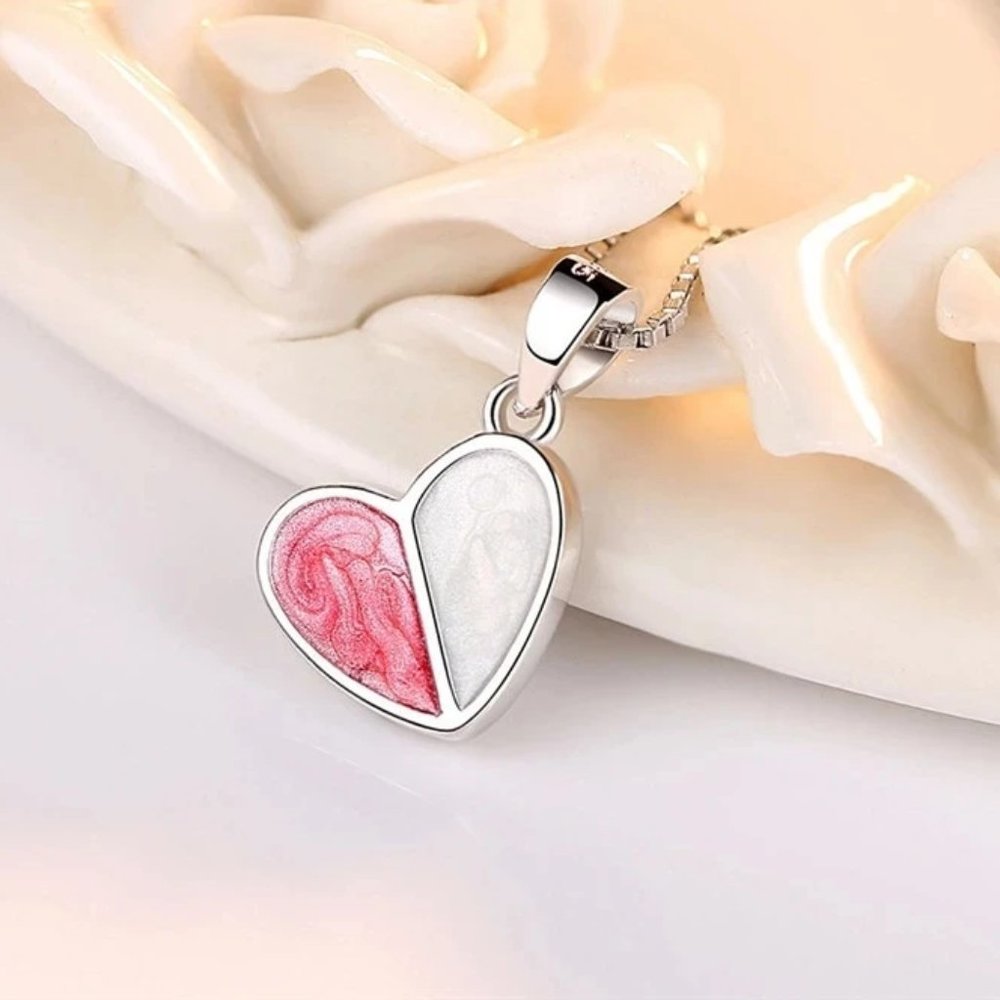 Cutest 4pc Pink & White Earrings and Pendant Set w/ 18" Chain Sterling Silver - Picture 5 of 8